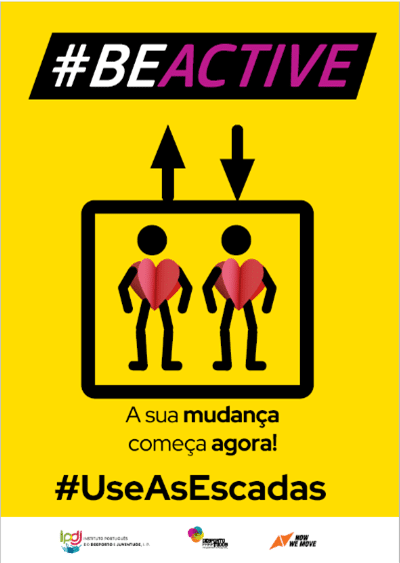 “Dia Sem Elevadores – #UseAsEscadas” (No Elevators Day – #UseTheStairs).